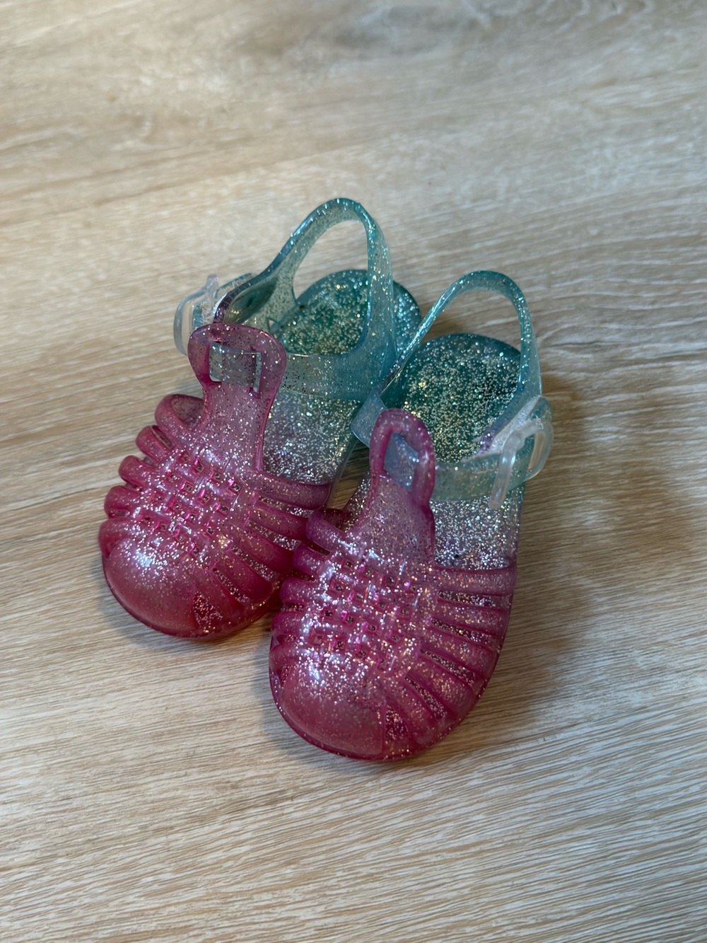 Toddler Girl Jelly Pop Sandals - Pink and Teal